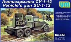 UNIMODELS UM 322 Plastic scale models kit 1:72 SU-12 76mm gun on GAZ-AAA chassis