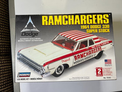 RAMCHARGERS 1964 DODGE 330 SUPER STOCK CAR MODEL KIT 1/25 SCALE LINDBERG NEW!!