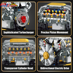 V8 Combustion Engine Model Kit That Runs – Build Your Own STEM Mini V8