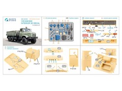 QD+35161 Quinta Studio 1:35 KrAZ-6322 Interior 3D Decal for Hobby Boss kits
