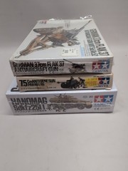 Lot(3) Tamiya WWII German Kits 35020 Hanomag 35047 Antitank GUN 35145 FLAK