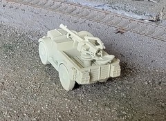 One 1/87 HO scale WW2 Italian AS 37 light truck w/20mm Breda AA gun, desert sand