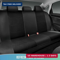 Road Comforts Car Seat Cover Full Set, Leather Mesh Seat Covers, Airbag Compatib