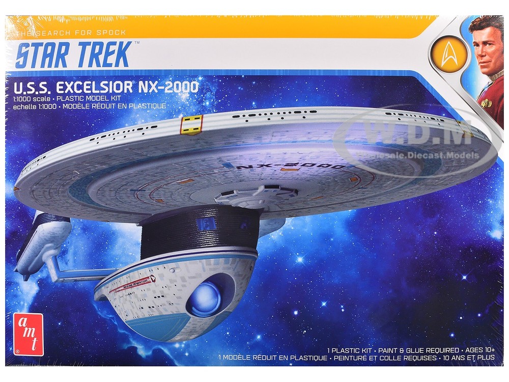 SKILL 2 MODEL KIT U.S.S. EXCELSIOR NX-2000 “STAR TREK” 1/1000 BY AMT AMT1257 M