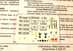 1/35 ICM German Army Truck Krupp L3H163 w/ Soviet 76.2mm F 22 & Cargo Fuel Drums