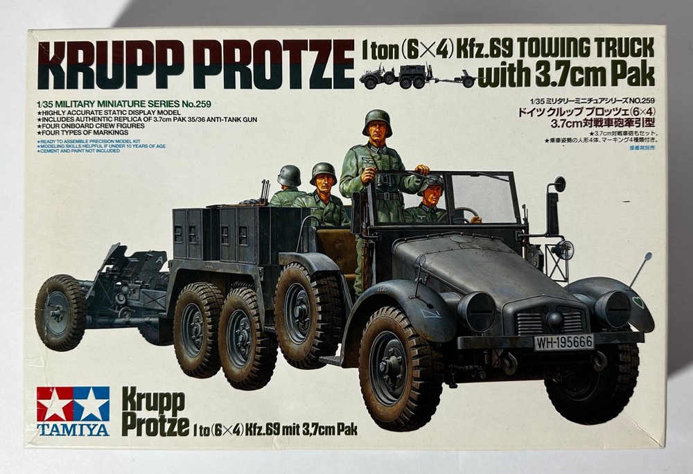 Tamiya #35259 1/35 Scale Sd.Kfz. 69 Krupp Protze 1-Ton 6×4 w/3.7 cm PaK 36