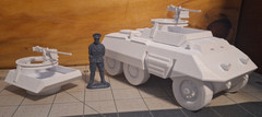M20 Insert for M8 Greyhound American 6×6 Armored Car 3d Printed 1/32 Scale White