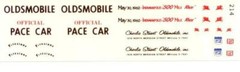 Fred Cady 214 60 Oldsmobile Indianapolis 500 1/25 Pace Car decal