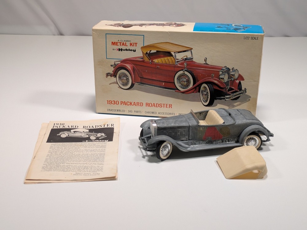 Hubley 1930 Packard Roadster Metal Car Model Partially Assembled FOR PARTS