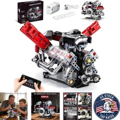 Deluxe V8 Engine Model Kit for Kids & Adults – 700 PCS with LED and App Control