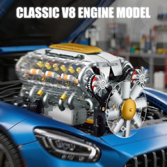 V8 Engine Model Kit That Runs, Build Your Own Mini Visible Car Motor, Physical S