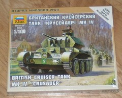 ZVEZDA 1/100 WWII BRITISH MK IV CRUSADER CRUISER TANK