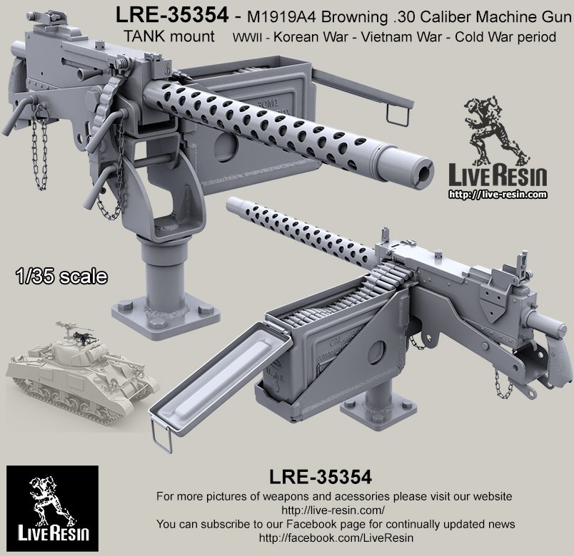 1/35 M1919A4 Browning .30 Caliber Machine Gun w/Mount