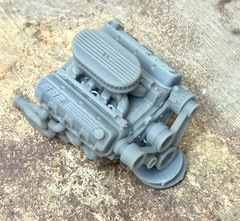 Resin Chevy 632 engine W/ Dual Carbs for scale model cars, 1/24 1/25