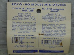 Roco Minitanks (NEW) 1/87 Z-159 WWII US Weasel Amphibious Armore Craft Lot#6238K