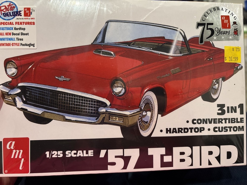 AMT 1/25 Scale Model 3 in 1 Kit 1957 Ford Thunderbird # 1397 T-BIRD New Sealed