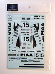 Decalpool 1/24 Scale Honda Civic EF9 PIAA Group A ’90 Decal Sheet DP171 for Bmax