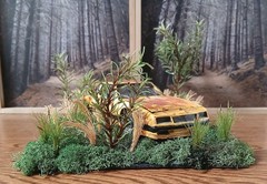 1980’S MONTE CARLO OLD RUSTY RETIRED STOCK CAR SITTIN IN FIELD DIORAMA SCENE !!