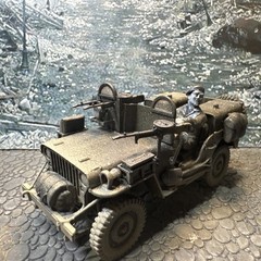 A Bridge Too Far ! British PARATROOPERS WILLYS JEEP COMMANDO CAR Vickers MGun!!