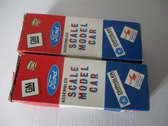 LOT OF TWO JO-HAN ASSEMBLED SCALE MODEL CAR EMPTY BOXES
