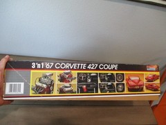 MONOGRAM 1:12 SCALE 3 IN 1 CORVETTE 427 COUPE PLASTIC MODEL KIT OPEN COMPLETE