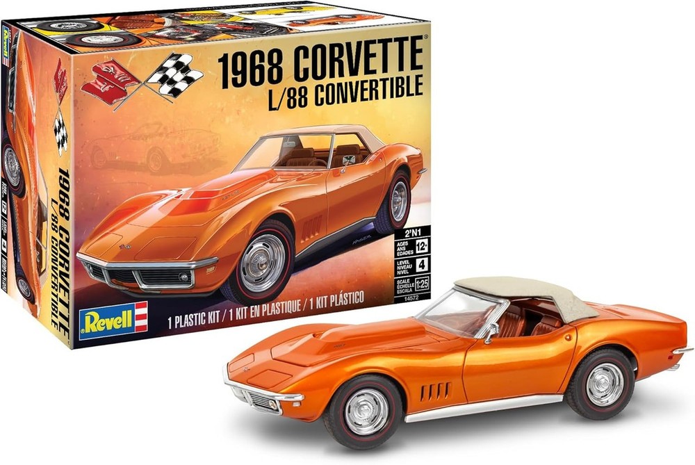 Revell 14572 1:25 1968 Corvette L-88 Convertible 2’N1 Plastic Model Kit