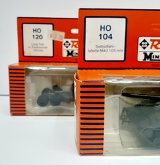 Roco Minitanks HO 1:87 #104 & 120 M40 105mm & M1/M2 155mm Long Tom Lot Of 2