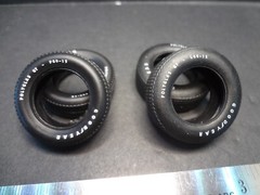 1:25 scale pad printed GOODYEAR Good Year Polyglas GT Tires 2X Front + 2X Rear