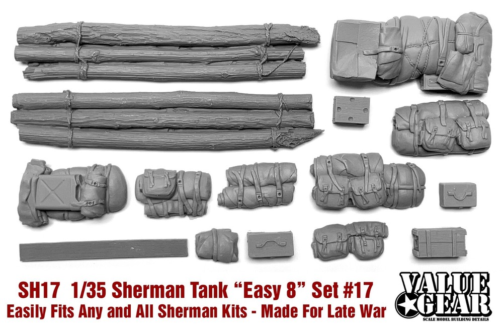 1/35 Scale Sherman Engine Deck Stowage Set #17 Easy 8 – Value Gear Resin SH17