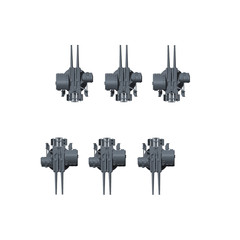 1/200/350/700 Naval Type 89 127mm Twin-barrel AA Gun 6pc