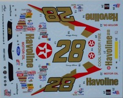 NASCAR DECAL #28 HAVOLINE 1987 FORD THUNDERBIRD DAVEY ALLISON – 1/24