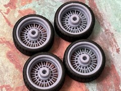 Resin 22 In. “Amer.Racing Windsor” Wheels, W/One In. Whitewalls,1/24 1/25 Scale