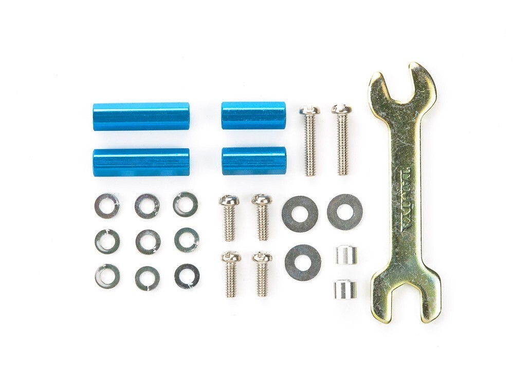 Tamiya MINI 4WD Upgrade Parts ALUMINUM HEX MOUNT SET (BLUE) 10mm & 15mm 95322
