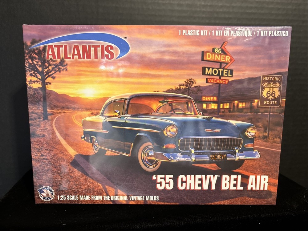 ATLANTIS H1374 ‘55 CHEVY BEL AIR MODEL KIT-NIB-1/25 SCALE