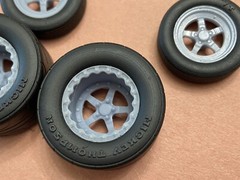 Resin 17/15 Scale inch Weld S71 Drag Wheels With Cheater Slicks 1/24, 1/25