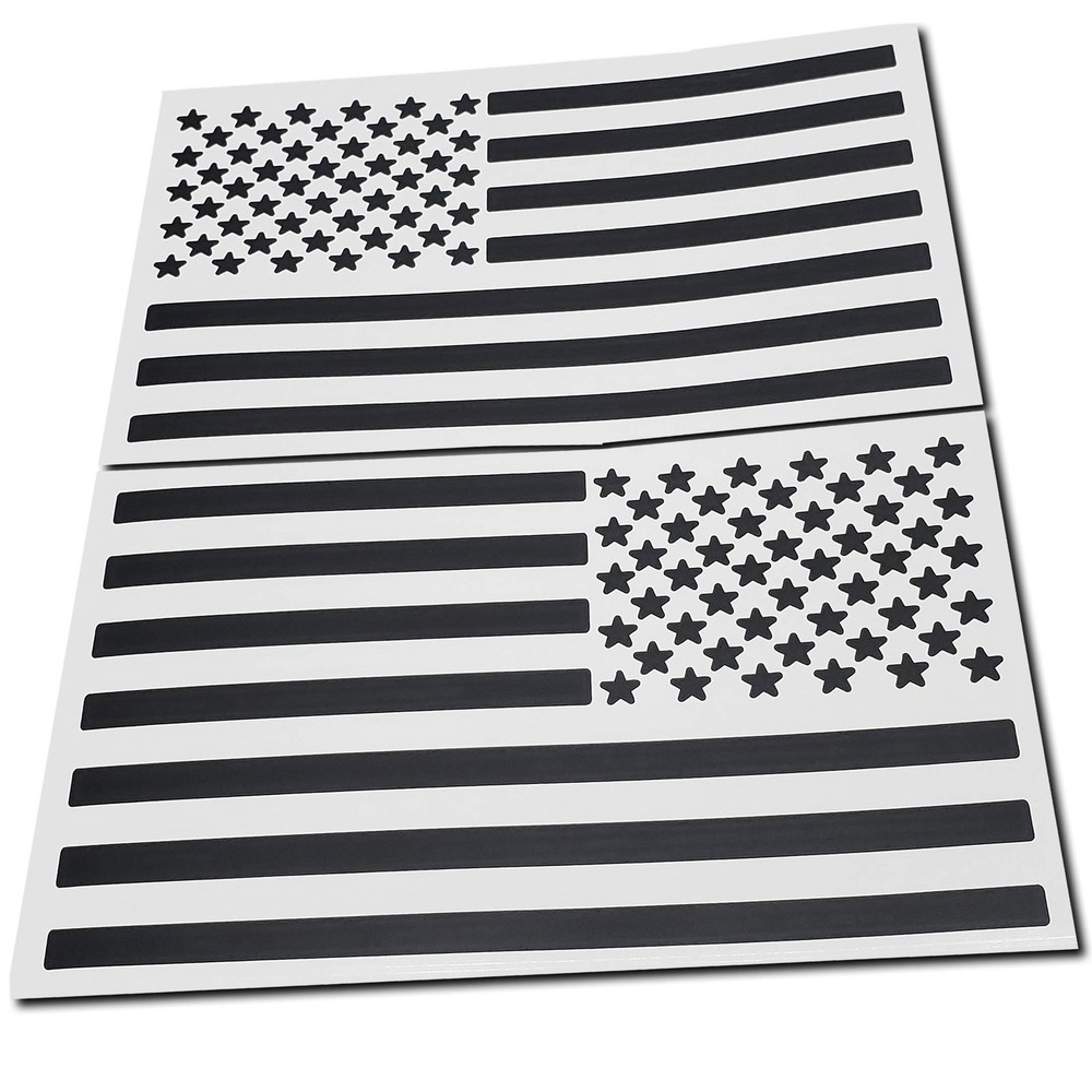 Az Auto Graphics USA American Flag Decal (4″ x 7″, Matte 4″ x Black