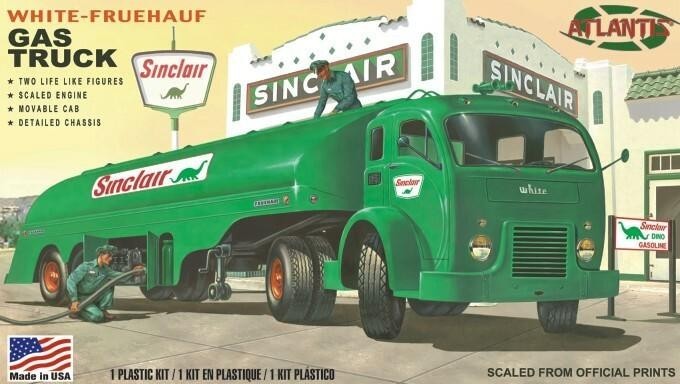 Atlantis Models #1402 White-Fruehauf Gasoline Truck 1/48 – Sinclair Dino Tanker