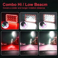 Ourbest 4X6 Inch Led Lights H4656 H4666 High/Low/Halo Ring Sealed Beam Lamp 6X4