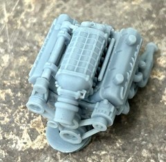 Resin “Cadillac Supercharged” Big Block Engine for scale model cars, 1/24 1/25