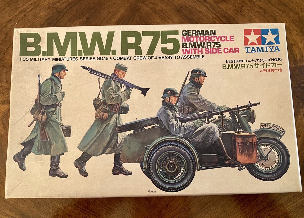 Tamiya BMW R75 German Motorcycle Model Kit 1/35. NEW MIB