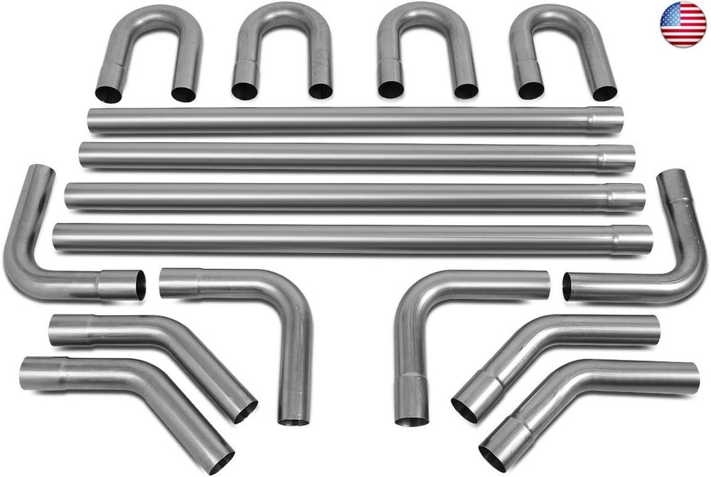 DNA Motoring ZTL-225RAW 16Pcs 2.25 Inches OD DIY Custom Mandrel Exhaust Pipe