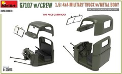 MiniArt MIN35383 1:35-G7107 w/Crew 4×4 Cargo Truck w/Metal Body, Molded Color