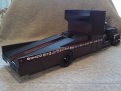 1/25 Scale Adult Built White Road Boss Custom Car Hauler.