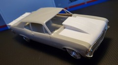Resin Rear Spoiler & Outlaw Hood Combo for ’72*/69 Nova AMT*/Revell 1/25.