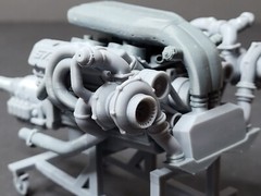 572 ENGINE – TURBO CHARGED 3D print 1:8 1:12 1:18 1:24 scale JPGMODELS Italeri