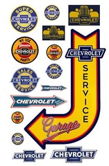 1/87 HO scale model vintage Chevrolet car automobile service signs