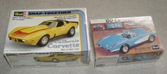 Vintage Revell TWO Corvette Model Kits California Snap-Together New Sealed