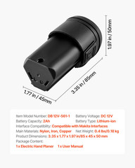 Lithium-Ion Battery, 12V 2Ah, Portable Lithium Battery Pack Replacement, 1-Pack