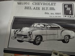 Vintage 1/25 Scale amt 1951 Chevy Bel-Air Model #6607 Open Box, Complete