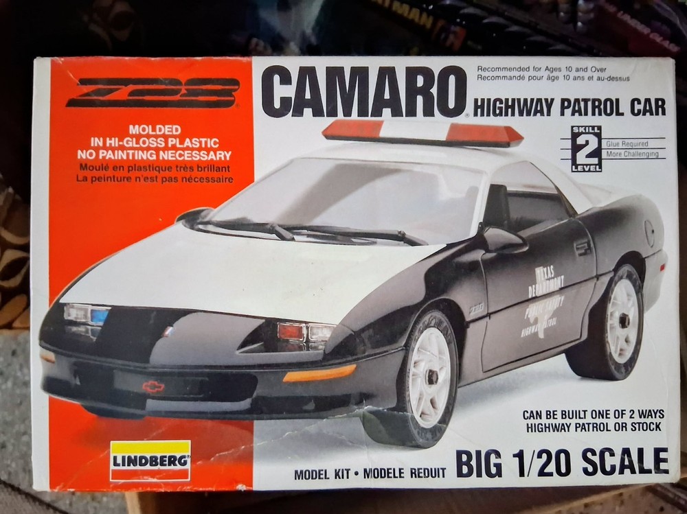 Lindberg 72513 BIG 1/20 Z28 CAMARO Texas HIGHWAY PATROL CAR model kit Sealed